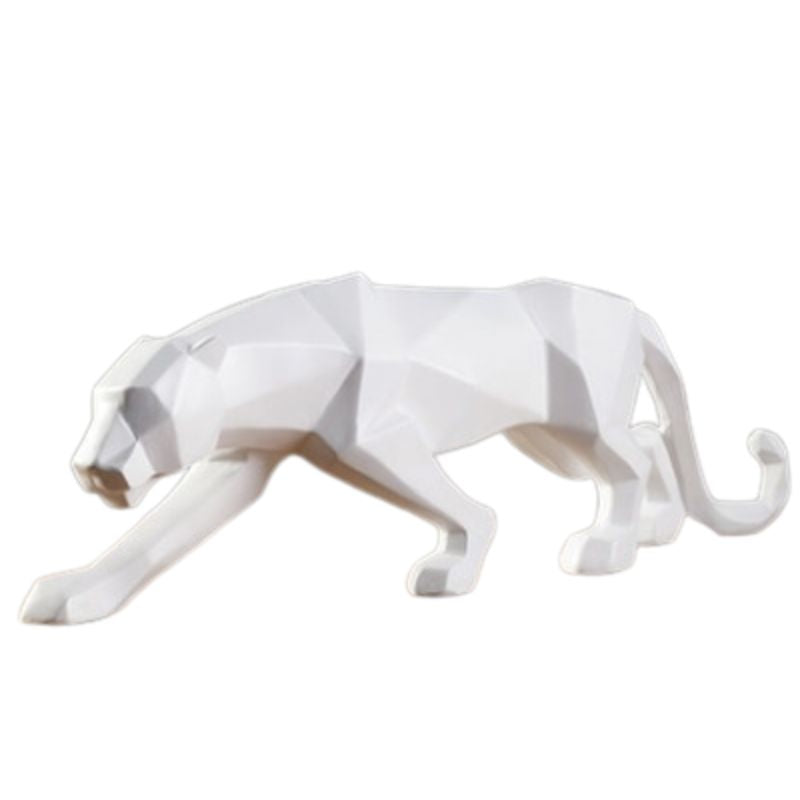 Escultura Decorativa Pantera Branco - Utililar