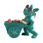 Estátua Decorativa Bulldog Baú Verde - Utililar