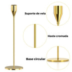 Castiçais Decorativa Dourado - Utililar