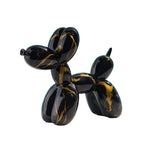 Escultura Decorativa Cachorro Balão Preto Ouro - Utililar