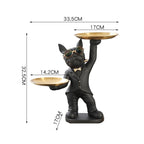 Estátua Bulldog Decorativo Francês Preto - Utililar