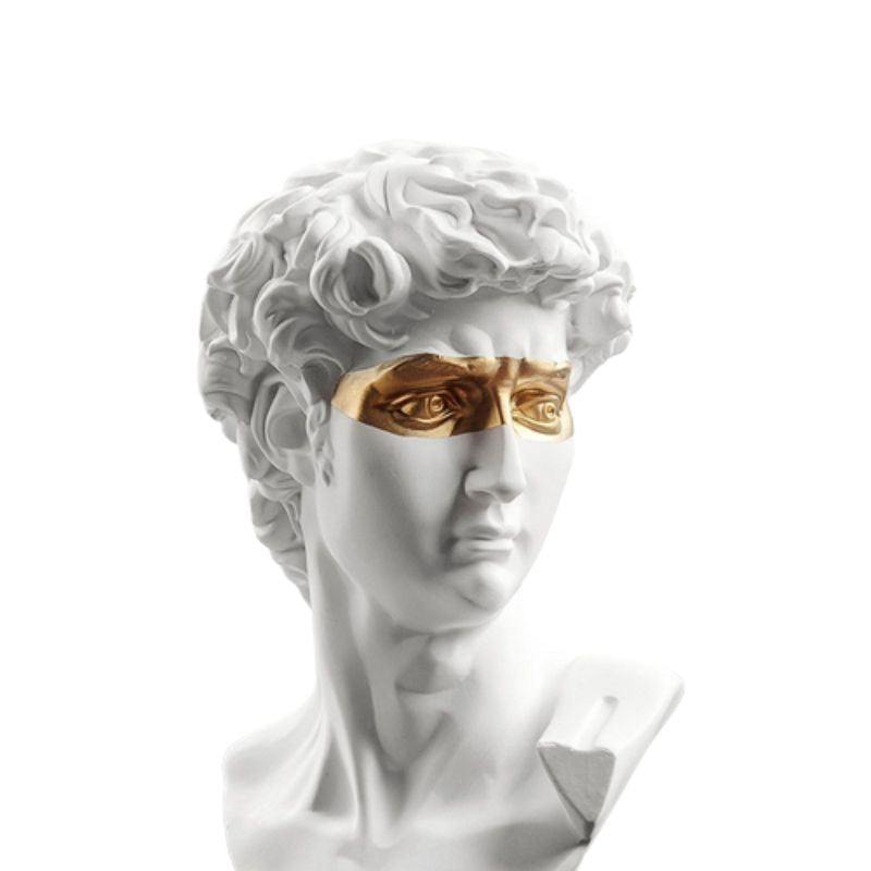 Estátua Decorativa David Branco Dourado - Utililar
