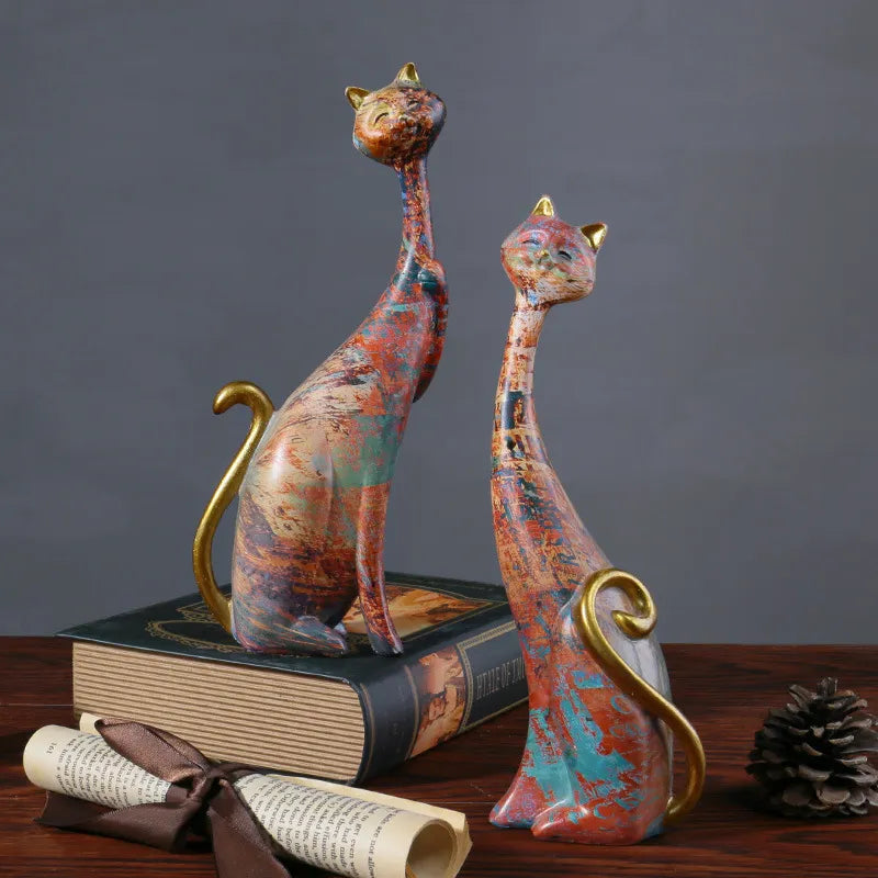 Escultura Decorativa Gato Nórdico Utililar