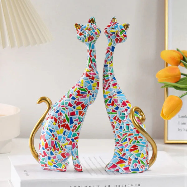 Escultura Decorativa Gato Nórdico Utililar