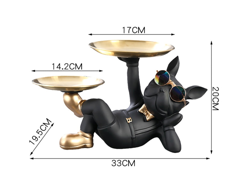 Estátua Decorativa Bulldog Preto - Utililar