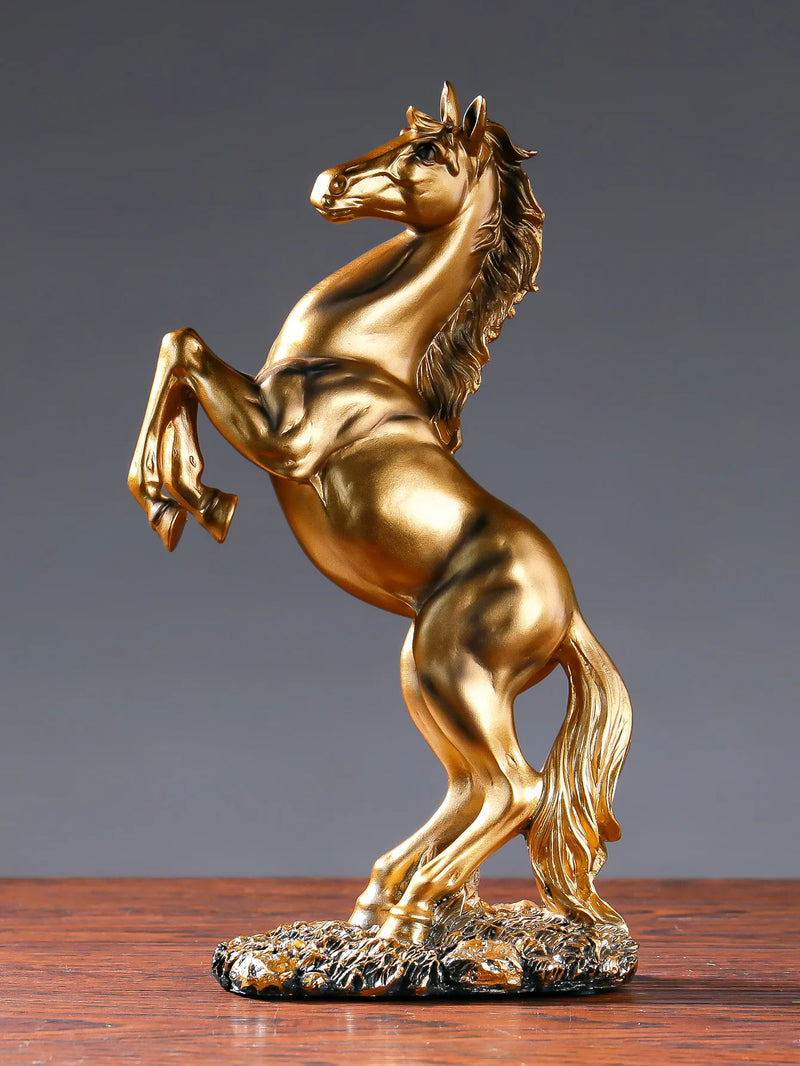 Escultura Decorativa Cavalo - Dourado