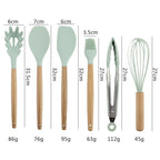 Conjunto Profissional com 12 Utensílios para Cozinha de Silicone Antiaderente