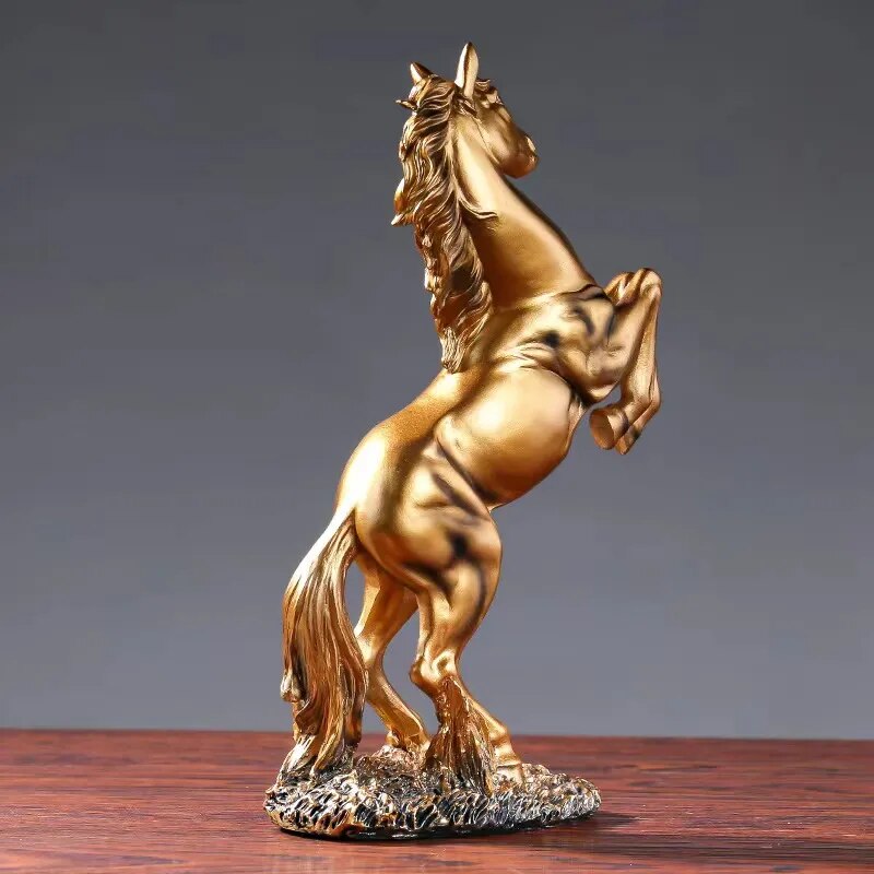 Escultura Decorativa Cavalo - Dourado