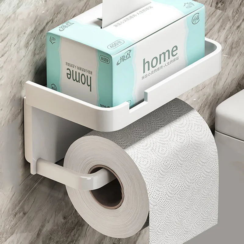 Suporte Moderno de Utensílios e Papel Higiênico - Branco