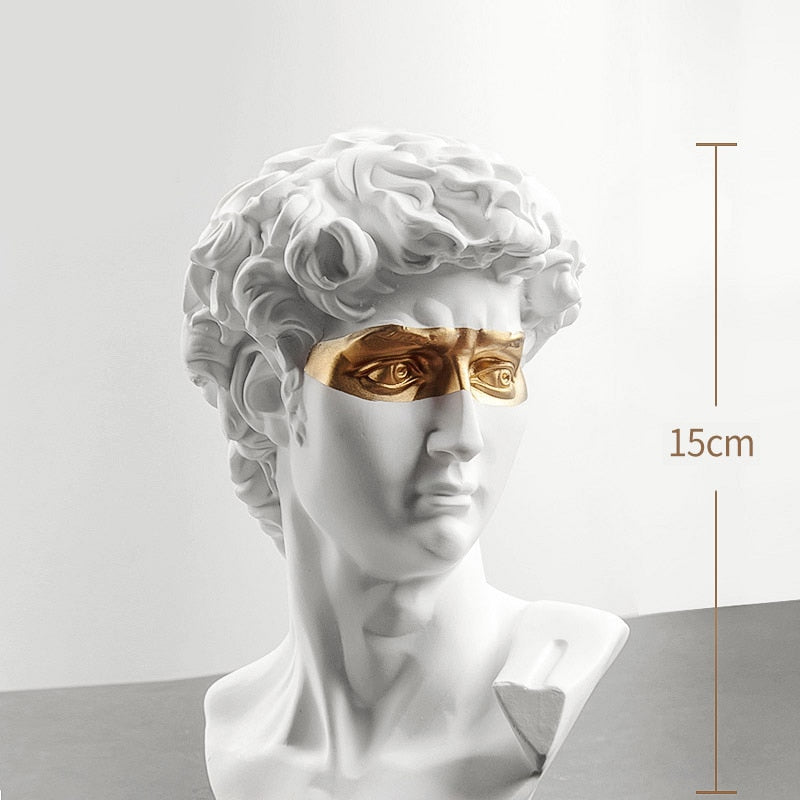Estátua Decorativa David Branco Dourado - Utililar