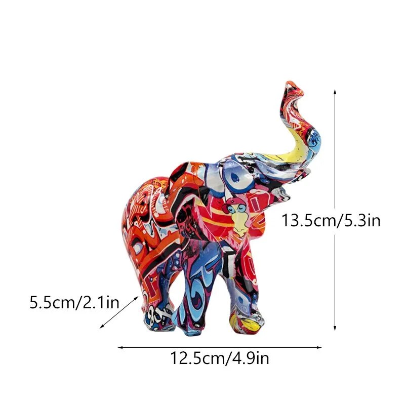 Escultura Decorativa Elefante - Grafitado