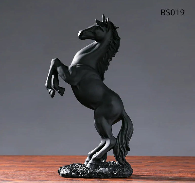 Escultura Decorativa Cavalo - Preto