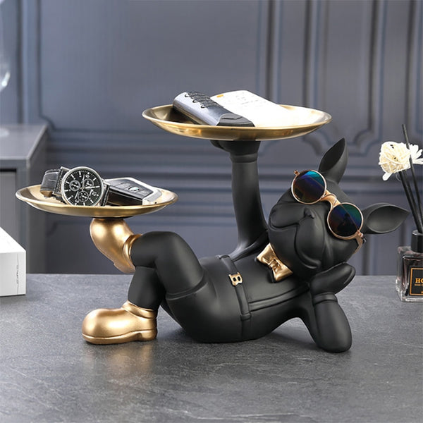 Estátua Decorativa Bulldog Preto - Utililar